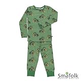 【Smafolk スマフォルク】Nightwear with tractor Aspen green カラー:緑色 p0000gxf ベビー セット 出産お祝い キッズ 子供服