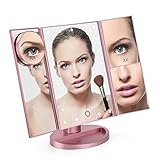[ New ] Goline tri-fold Lighted VanityメイクアップミラーW / 22 LEDライト、10 x 3 x 2 x 1 x倍率、タッチ画面カウンタートップCosmeti