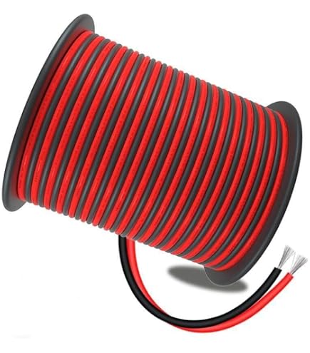 Amazon.co.jp: 田中電線 VFF 赤/黒 0.5mm2 (0.5sq) 100m 一巻 ビニル