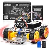 OSOYOO Arduino用 アルドゥイーノ UNO 多機能 教育 ロボット カー V2.1 STEM リモコン App 4WD構築、プログラミング、学習 のための 教育用 電動 ロボティクス コーディング 方法 スターターキット 電子工作 電池 充電器 付