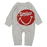 CHANNEL Smileyスウェットロンパース 杢グレー 70