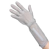 Decdeal 高品質 304L ステンレススチール 耐性チェーン 保護手袋 キッチン ブッチャー 作業 安全 ロングアーム