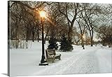 キャンバス上需要プレミアムシックラップキャンバス壁アート印刷題名ベンチwith streetlamp nearみえ道路、コモ湖公園、セント・ポール 30" x 20" 1984569_24_30x20