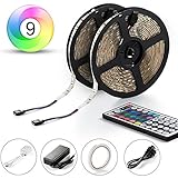 Led Strip, ABASK LED Strip Lights Kit SMD 5050 Waterproof 300leds RGB 30leds/m 32.8 Ft (10M) with 44