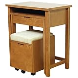 2段式 デスク PCデスク スツール付き 幅70cm ライトブラウン LS-631LB