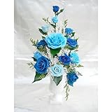 ブルー&ブルー 青い薔薇（バラ）のアレンジプリザーブドフラワー