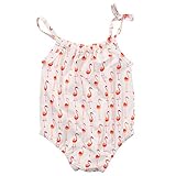 CANIS　女の子　ロンパース　白鳥　プリント　ガーター　夏　ホワイト　0－１８ヶ月　ノースリーブ　パンツ　リボン　可愛い (100)