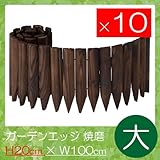ガーデンエッジ　焼磨（大）　高さ20×幅100cm　10枚セット