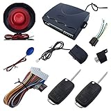 Universal One Way Car Security Alarm System With Flip Key Remote Controls Alarm With Shock Sensor an