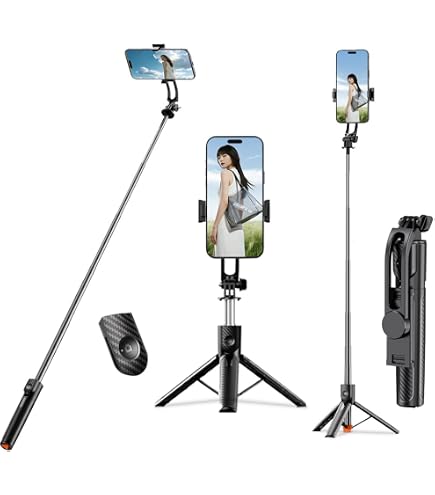 Amazon.co.jp: スマホ三脚 自撮り棒 スマホスタンド 安定グリップ付き