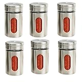 調味料缶 ステンレス 調味料入れ セット 調味料ポット 塩 容器 スパイスボトル 塩 コショウ 砂糖入れ 調味料ポット キッチン 台所 (6個)
