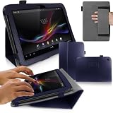 Sony Xperia Z Tablet Multi-Angle 'Hand-Strap' Case with Bonus Bullet Stylus / Auto Sleep & Wake Sens