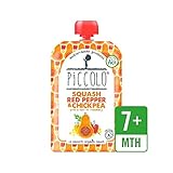 有機ニホンカボチャ、赤唐辛子＆ヒヨコマメ100グラム (Piccolo) (x 6) - Piccolo Organic Butternut Squash, Red Pepper & Chickpea