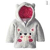 Nice Days（ナイス　ディズ）　 子供服 秋冬 アウター 中綿 ジャケット 男の子 女の子 可愛い 動物 コート ジャケット 綿服 アウターウェア 防寒 保温 通園 通学用 (130, 猫)