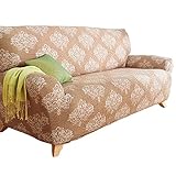 (ベルーナ)BELLUNA タテヨコ伸縮ニットジャカードソファカバー モカ ヒジ無1人掛