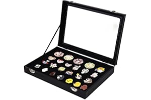 ピンバッジ収納ケース 透明窓付き ピンズ・バッジ・メダル収納 ベルベット素材 防塵 展示ケース コレクションボックス (M)