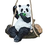 feileng　パンダさんのガーデンオーナメント ガーデン置物 お庭の置物　可愛い 動物､植物のガーデンオブジェ キュートなガーデニングインテリア室内 ガーデン 園芸置物