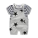 Cutelove 子供服 半袖Tシャツ+サスペンダーパンツ 夏 可愛い柄 男の子 女の子 キッズ 男女兼用 ベビー 可愛い 綿 柔らか 素敵 半袖 上下セット オーバーオール