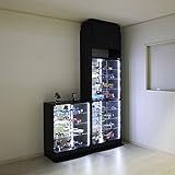 【福袋】[雅夢威] 5点セット39cm ハイタイプ用フィギュアラック＋背面ミラー2枚+ワイド専用上置きロータイプ+LEDモジュールハイタイプ用+専用ガラス棚板2枚用【正規品】KA-TMRMGS8339 (ブラック)