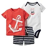 カーターズ Carter's ボディスーツ + ｔシャツ + パンツ　豪華3点セット 3-Piece Bodysuit & Shorts Set 12M (72-78cm) [並行輸入品]