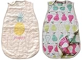 【まとめ買い】サンデシカ ふわふわ6重ガーゼ スリーパー(L) 2枚セット パイン+洋なし 7311-9999-55