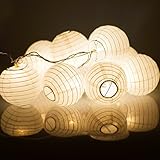 KI Store Paper Lantern String Lights Set of 10 Extenable Plug-in Oriental Style for Weddings Parties