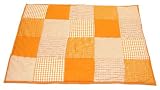 Taftan 100% Cotton Patchwork Checks Playpen Mat 100 x 80cm (Orange) by Taftan