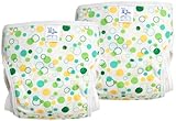 村信 日本製 2枚組 マルチ水玉柄 綿おむつカバー(後ろ留めタイプ) 80cm グリーン JF201B