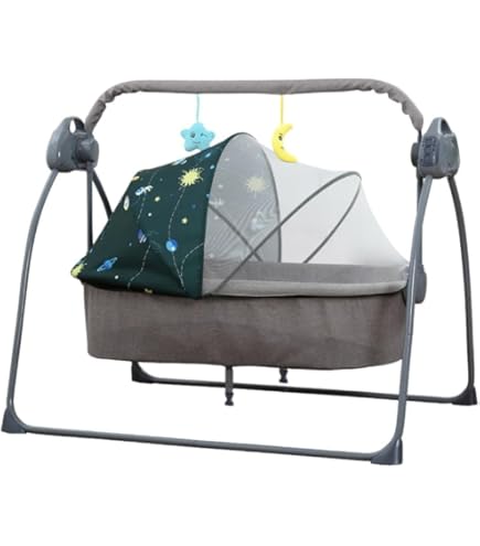 Amazon | ゆりかご 電動 ベビーベッドBluetooth電動スイング0〜18か月