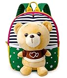 CAINS リュック 可愛い くまさん ウサギさん リュック 子ども キッズ リュックサック 迷子通学 通園 遠足 男女兼用 バッグ (グリーン熊)