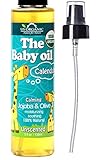 US Organic Baby Oil with Calendula, Uncsented - Jojoba and Olive Oil with Vitamin E, USDA Certified 