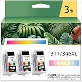 【BINGSTARONE】Canon用 BC-310 311XL（BC-345 346XL）互換インクカートリッジ 詰め替えインク 3個 COLOR 【対応機種】PIXUS MP493/MP490/MP480/MP280/MP270/MX420/MX350/iP2700/TS3330/TS3130S/TS3130/TS203/TR4530【大容量タイプ/個包装】