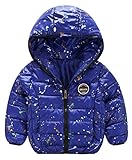 (トヨベイ)Toyobuy 厚手 子供 中綿 コート アウター キッズ ブルゾン 女の子 フード付き ジャケット 男の子 防風 ブルー 120