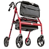 Hugo Mobility 700-961 Elite Rollator Walker with Seat, Backrest and Saddle Bag, Garnet Red [並行輸入品]
