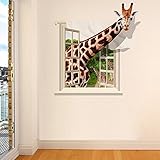 amzmonnsuta 3Dかわいいキリンウォールステッカー・デカールスティック壁デカールステッカー・動物壁紙 　リビングルーム 家の装飾壁画