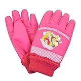 ディズニー スノー手袋 キッズ 防寒 雪遊び 通園通学 雪用手袋 冬物 男の子 女の子 fo-gr2 7-8才 プリンセス（ローズ）