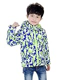 (ラボーグ) La vogue カジュアル アウターウエア ベビー服 ダウンジャケット ガールズコート キッズジャンパー フードが付き 迷彩柄 子供服 上着 女の子 男の子 冬着綿服 グリーン 160