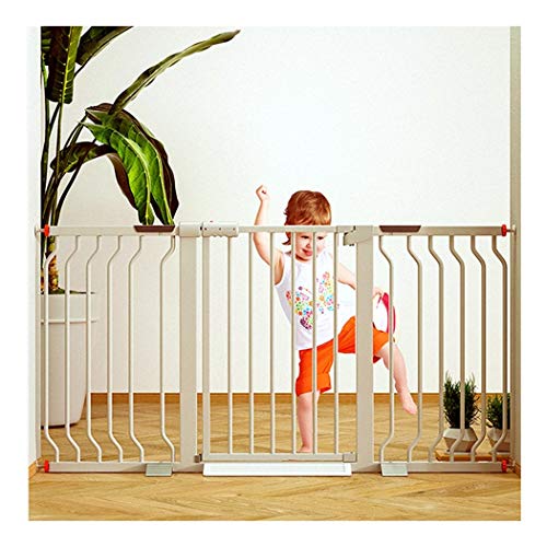 ベビーゲート 折りたたみ式エクストラワイドベビーペット安全ゲートデュアルロックウォークスルーガーデンレールガード用自己閉鎖ペットフェンス犬遊び場戸口圧力マウント Color White Size 2 9cm Yongyong Guardrail Xiaohuiqi の最安値と通販