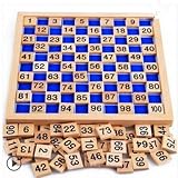 Generic木製百ボードPlace値カウント番号1 to 100 Mathマテリアルおもちゃゲーム