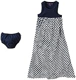 Burt 's Bees Babyベビー女の子ストライプマキシドレス&おむつカバーベビー US サイズ: 6 - 9 months カラー: ブルー