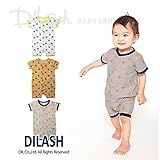 (ディラッシュ) DILASH盛夏'16/ヤシの木総柄半袖ロンパース 70 オフホワイト