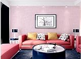 Ayzr シンプルな無地の壁紙の壁紙、リビングルームのテレビウォールカラーストライプファブリック、ピンク