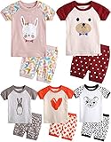 [Vaenait Baby]キッズ12ヶ月-7歳綿100％ルームウェア半袖パジャマ寝間着上下セットPink Toto L