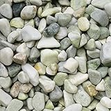 天然石 玉石砂利 1-2cm サンプル グラスグリーン (ガーデニングに最適 緑色砂利）
