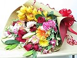 花束　フラワー 花 誕生日　プレゼント 写真はイメージです お花の種類は季節により変わります ラッピング・リボンは変更される場合がございます ギフトボックスに入れてお届けします サンモクスイ（商標登録