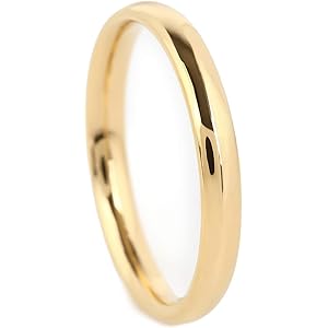 エスコート サージカルステンレス 316L 各種カラー シンプル 細身 リング サイズ (ゴールド, 1)