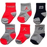 NIKE(ナイキ)エア・ジョーダン 男の子用エアジョーダン紺xグレーxオレンジソックス6枚セット [並行輸入品]