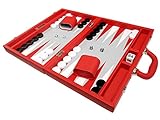 16インチ プレミアムバックギャモンゲームセット Mサイズ レッドボード