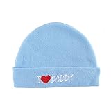 冬のかわいいベビーコットンニット帽子、赤ちゃん男の子と女の子（6?12ヶ月）、私はパパが大好き, ブルー