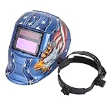 自動遮光溶接面 溶接マスク 保護 溶接ヘルメット自動フィルター ソーラー充電式 フルオート 超軽量 遮光速度4/10000s　ブルー